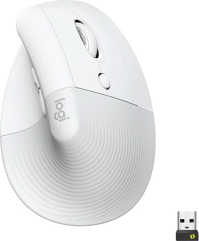 LOGITECH LIFT VERTICAL ERGONOMIC MOUSE WIRELESS OFFWHITE/PALEGREY