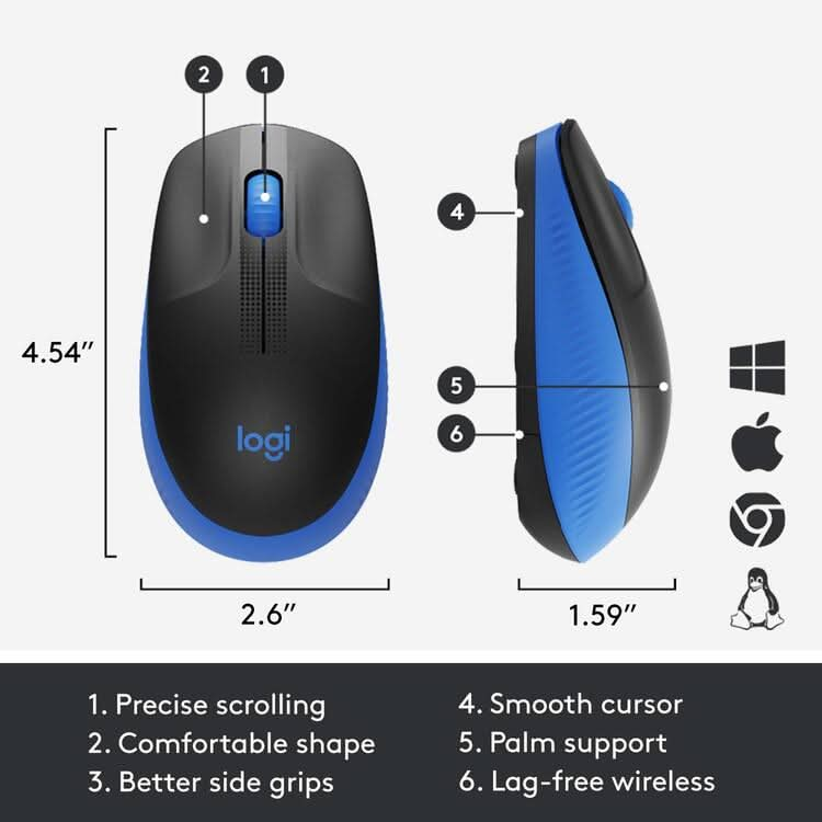 MOUSE-LOGITECH-WIRELESS-M190-BLUE