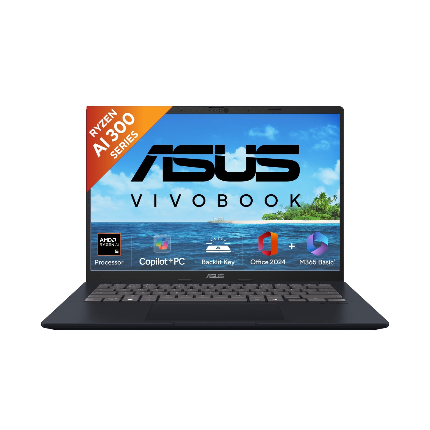 ASUS VIVOBOOK 14, SMARTCHOICE, AMD RYZEN AI 5 330, 16GB RAM, 512GB SSD,FHD+ 14", WIN11,OFFICE HOME 2024, M365 BASIC (1YEAR), QUIET BLUE, 1.46KG, M1407KA-LY132WS