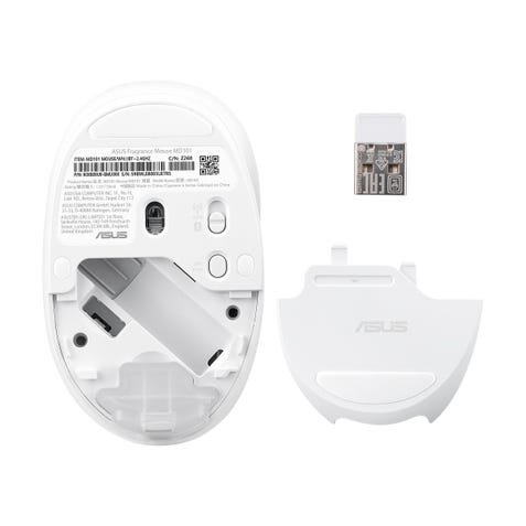 ASUS Fragrance Mouse MD101-IW With Unique refillable fragrance design, Up to 2400DPI Resolution