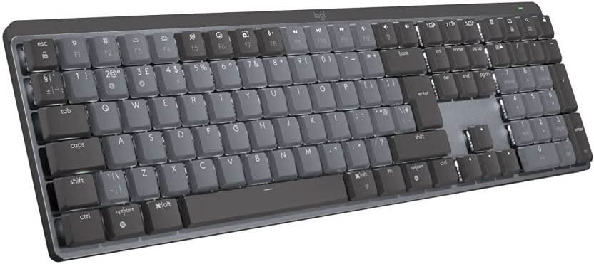 LOGITECH MX KEYS MECHANICAL WIRELESS MULTI-DEVICE KEYBOARD (BLACK, DARK GREY)