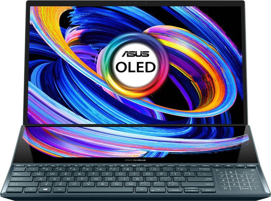 ASUS ZENBOOK PRO DUO 15 OLED TOUCHSCREEN INTEL H-SERIES INTEL CORE I7 10TH GEN 10870H - (32 GB/1 TB SSD/WINDOWS 10 HOME/8 GB GRAPHICS/INTEL INTEGRATED UHD) UX582LR-H701TS CREATOR LAPTOP  (15.6 INCH, CELESTIAL BLUE, 2.34 KG, WITH MS OFFICE)
