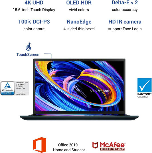 ASUS ZENBOOK PRO DUO 15 OLED TOUCHSCREEN INTEL H-SERIES INTEL CORE I7 10TH GEN 10870H - (32 GB/1 TB SSD/WINDOWS 10 HOME/8 GB GRAPHICS/INTEL INTEGRATED UHD) UX582LR-H701TS CREATOR LAPTOP  (15.6 INCH, CELESTIAL BLUE, 2.34 KG, WITH MS OFFICE)