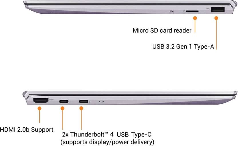 ASUS ZenBook 13 Intel Core i5 11th Gen 1135G7 - (8 GB/512 GB SSD/Windows 10 Home) UX325EA-EG501TS Thin and Light Laptop  (13.3 inch, Lilac Mist, 1.11 kg, With MS Office)