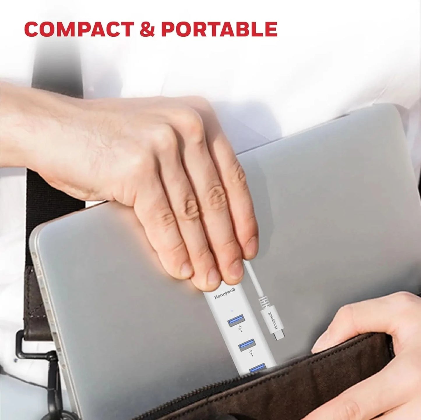Honeywell Momentum Type C to 4xUSB 3.0 Hub, Super-Fast Transmission Speed 5GBPS, Max Current 900mA per Port, Universally Compatible with All Type C- MacBook, Laptop, PC, Printer, Mobiles, Keyboard