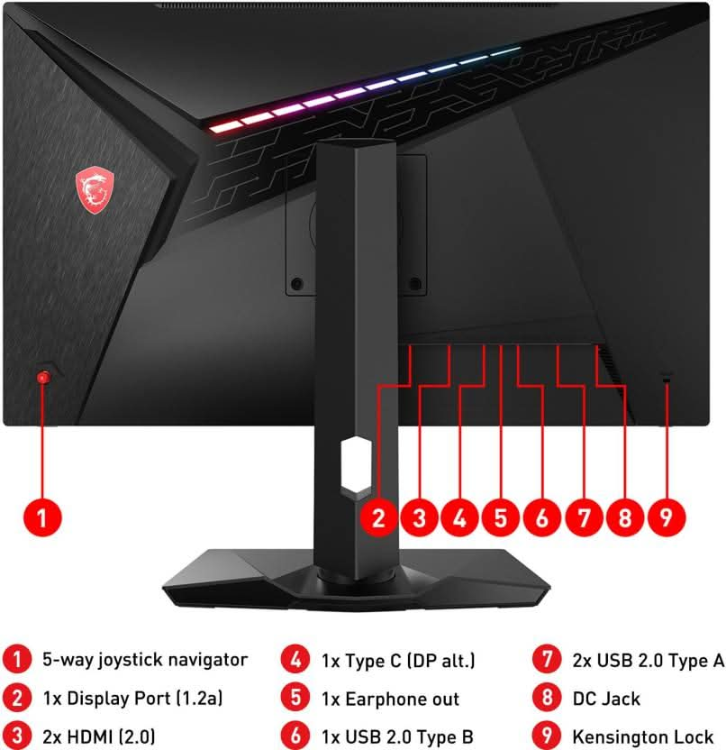 MSI OPTIX 27 INCH MAG274QRF WQHD IPS 165HZ G-SYNC ESPORTS GAMING MONITOR WITH TYPE-C