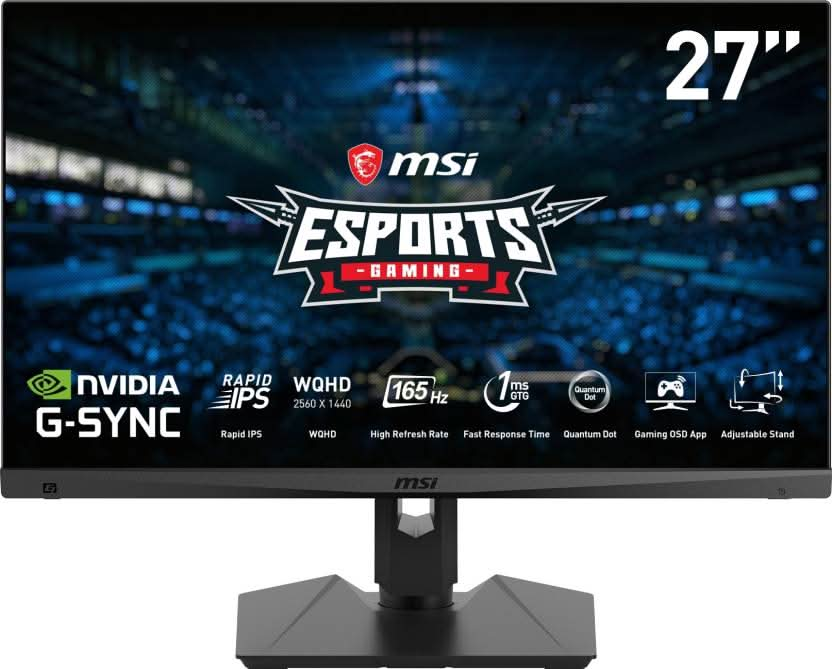 MSI OPTIX 27 INCH MAG274QRF WQHD IPS 165HZ G-SYNC ESPORTS GAMING MONITOR WITH TYPE-C