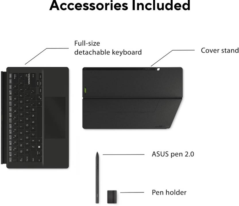 ASUS VIVOBOOK 13 SLATE OLED INTEL PENTIUM QUAD CORE N6000 - (8 GB/256 GB SSD/WINDOWS 11 HOME) T3300KA-LQ111WS 2 IN 1 LAPTOP  (13.3 INCH, BLACK, 0.78 KG, WITH MS OFFICE)