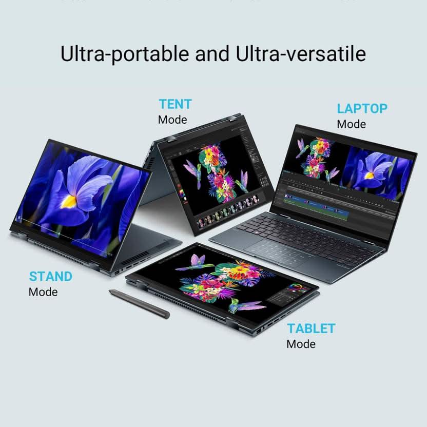 ASUS Zenbook 14 Flip OLED Intel H-Series Intel Core i5 12th Gen 12500H - (16 GB/512 GB SSD/Windows 11 Home) UP5401ZA-KU541WS 2 in 1 Laptop  (14 Inch, Pine Grey, 1.40 Kg, With MS Office)