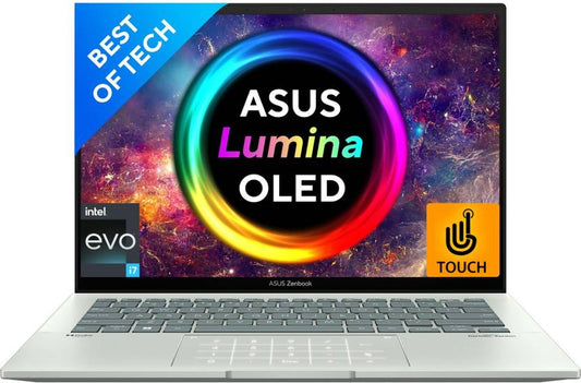 ASUS ZENBOOK 14 OLED TOUCH INTEL EVO P-SERIES INTEL CORE I7 12TH GEN 1260P - (16 GB/512 GB SSD/WINDOWS 11 HOME) UX3402ZA-KN732WS THIN AND LIGHT LAPTOP  (14 INCH, AQUA CELADON, 1.39 KG, WITH MS OFFICE)