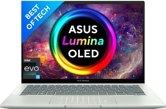 ASUS ZENBOOK 14 OLED INTEL EVO P-SERIES INTEL CORE I7 12TH GEN - (16 GB/512 GB SSD/WINDOWS 11 HOME) UX3402ZA-KM732WS LAPTOP  (14 INCH, AQUA CELADON, WITH MS OFFICE)