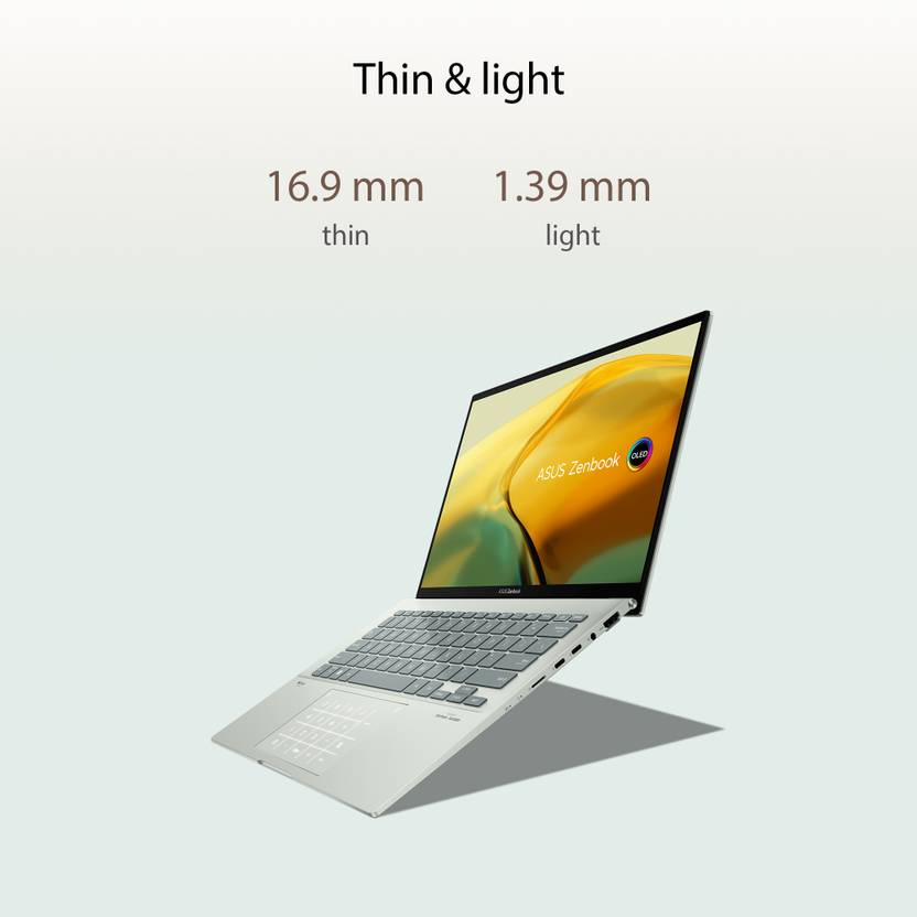 ASUS ZENBOOK 14 OLED INTEL EVO P-SERIES INTEL CORE I7 12TH GEN - (16 GB/512 GB SSD/WINDOWS 11 HOME) UX3402ZA-KM732WS LAPTOP (14 INCH, AQUA CELADON, WITH MS OFFICE)