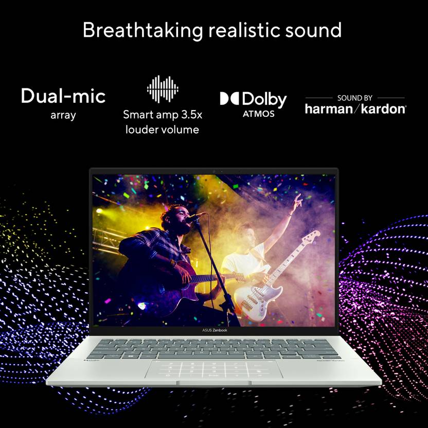ASUS ZENBOOK 14 OLED TOUCH INTEL EVO P-SERIES INTEL CORE I7 12TH GEN 1260P - (16 GB/512 GB SSD/WINDOWS 11 HOME) UX3402ZA-KN732WS THIN AND LIGHT LAPTOP (14 INCH, AQUA CELADON, 1.39 KG, WITH MS OFFICE)
