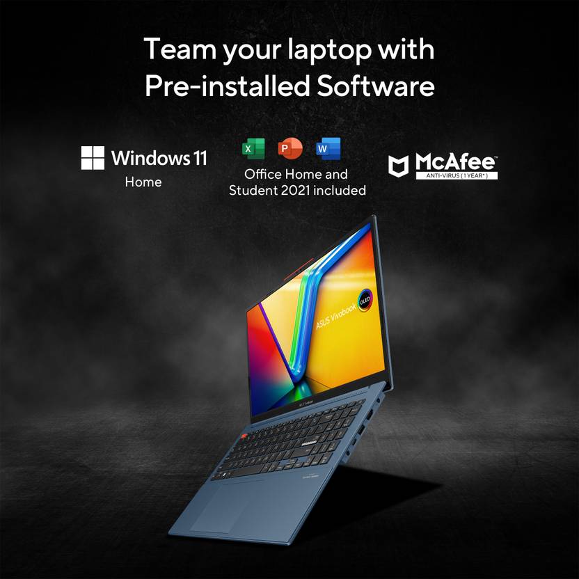 ASUS VIVOBOOK S 15 OLED INTEL CORE I9 13TH GEN 13900H - (16 GB/512 GB SSD/WINDOWS 11 HOME) S5504VA-MA941WS THIN AND LIGHT LAPTOP  (15.6 INCH, SOLAR BLUE, 1.70 KG, WITH MS OFFICE)