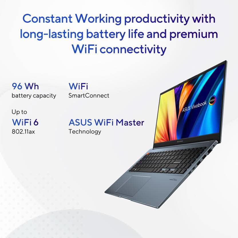 ASUS Vivobook Pro 16 OLED For Creator, Intel H-Series Intel Core i9 13th Gen 13900H - (16 GB/1 TB SSD/Windows 11 Home/6 GB Graphics/NVIDIA GeForce RTX 4050/120 Hz/65 TGP) K6602VU-LZ951WS Gaming Laptop  (16 Inch, Quiet Blue, 1.90 Kg, With MS Office)