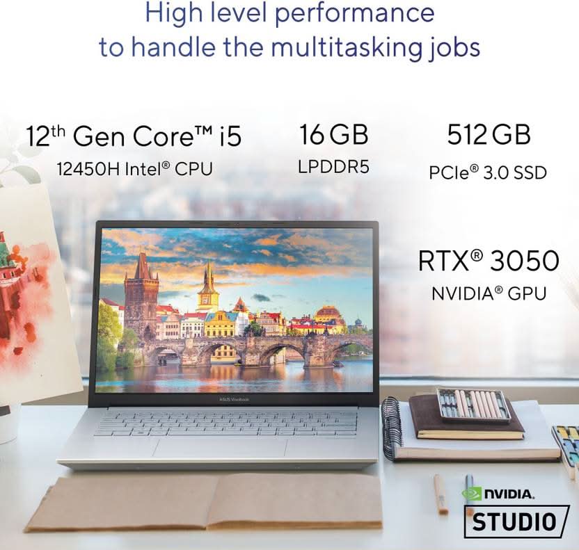 ASUS Vivobook Pro 15 OLED Intel Core i5 12th Gen 12450H - (16 GB/512 GB SSD/Windows 11 Home/4 GB Graphics/NVIDIA GeForce RTX 3050) K6500ZC-L502WS Gaming Laptop  (15.6 Inch, Cool Silver, 1.80 kg, With MS Office)