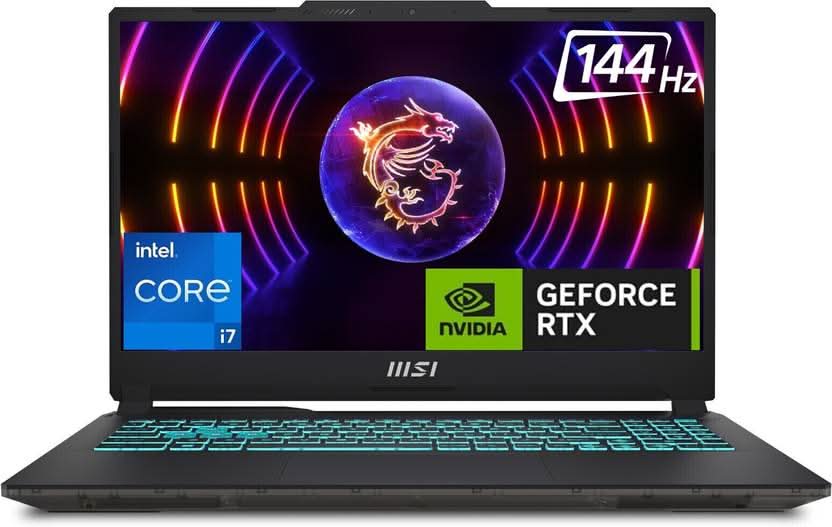 MSI Cyborg 15 Intel Core i7 12th Gen 12650H - (16 GB/512 GB SSD/Windows 11 Home/8 GB Graphics/NVIDIA GeForce RTX 4060/144 Hz) Cyborg 15 A12VF-069IN Gaming Laptop (15.6 Inch, Translucent Black, 1.98 Kg)