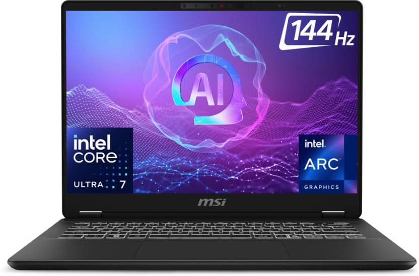 MSI Prestige 14 AI Evo Intel Core Ultra 7 255H - (32 GB/1 TB SSD/Windows 11 Home) Prestige 14 AI Evo C2HMG-087IN Thin and Light Laptop (14 Inch, Stellar Gray, 1.7 Kg, With MS Office)
