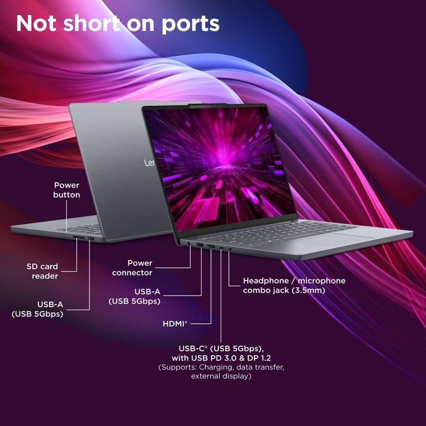 Lenovo IdeaPad Slim 3, 13th Gen Intel Core i5-13420H, 16GB, 512GB SSD, Intel Integrated UHD, 14 Inch WUXGA, Win 11 Home, MS Office 2024, Luna Grey, 83K000B8IN