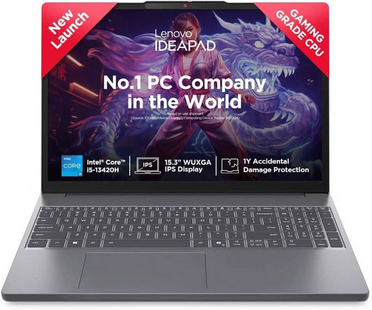 Lenovo IdeaPad Slim 3 13th Gen Intel Core i5-13420H, 16GB, 512GB SSD, Intel Integrated UHD, 16 Inch WUXGA, Win 11 Home, MS Office 2024, Luna Grey, 83K100RWIN
