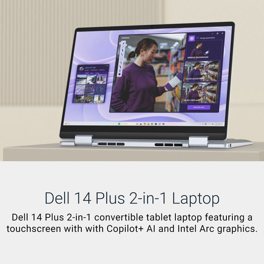 Dell 14 DB04250 2-in-1 Laptop, Intel Core Ultra 5 226V, 16GB RAM, 512GB SSD, 14 Inch Touch Display, Windows 11, Microsoft Office 2024, Blue