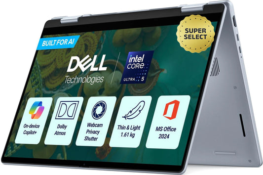 Dell 14 DB04250 2-in-1 Laptop, Intel Core Ultra 5 226V, 16GB RAM, 512GB SSD, 14 Inch Touch Display, Windows 11, Microsoft Office 2024, Blue