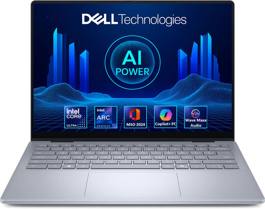 Dell 14 Plus DB14250 14 Inch QHD+ Laptop, Intel Core Ultra 7 256V, 16GB RAM, 512GB SSD, Windows 11 Home, Microsoft Office 2024, Blue