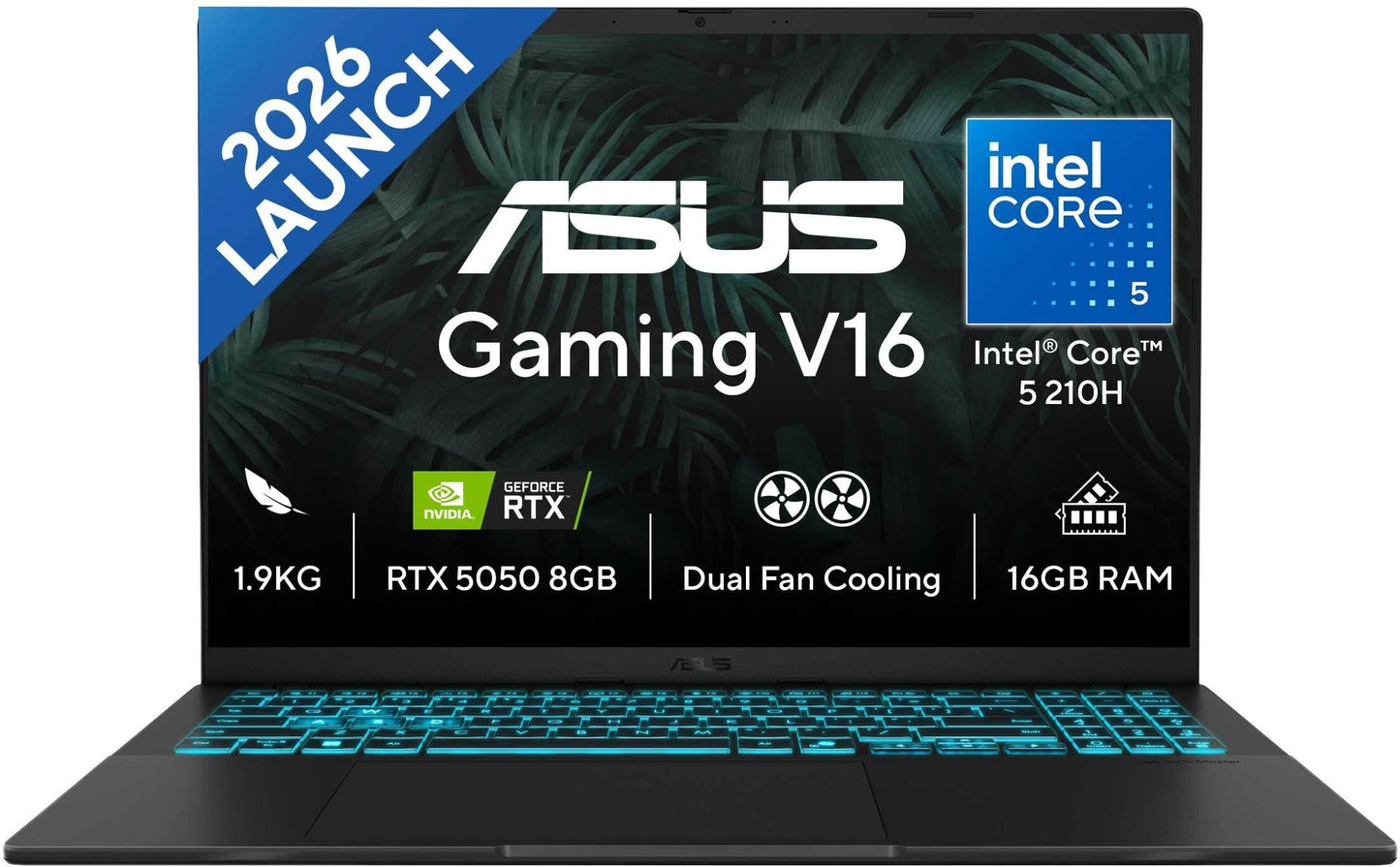 ASUS V16 V3607VH-TK154WS, Core 5 210H, 16GB, 512GB SSD, Windows 11 Home, With MS Office, 8GB RTX 5050, 144 Hz, 16 inch, 1.95 kg, Matte Black