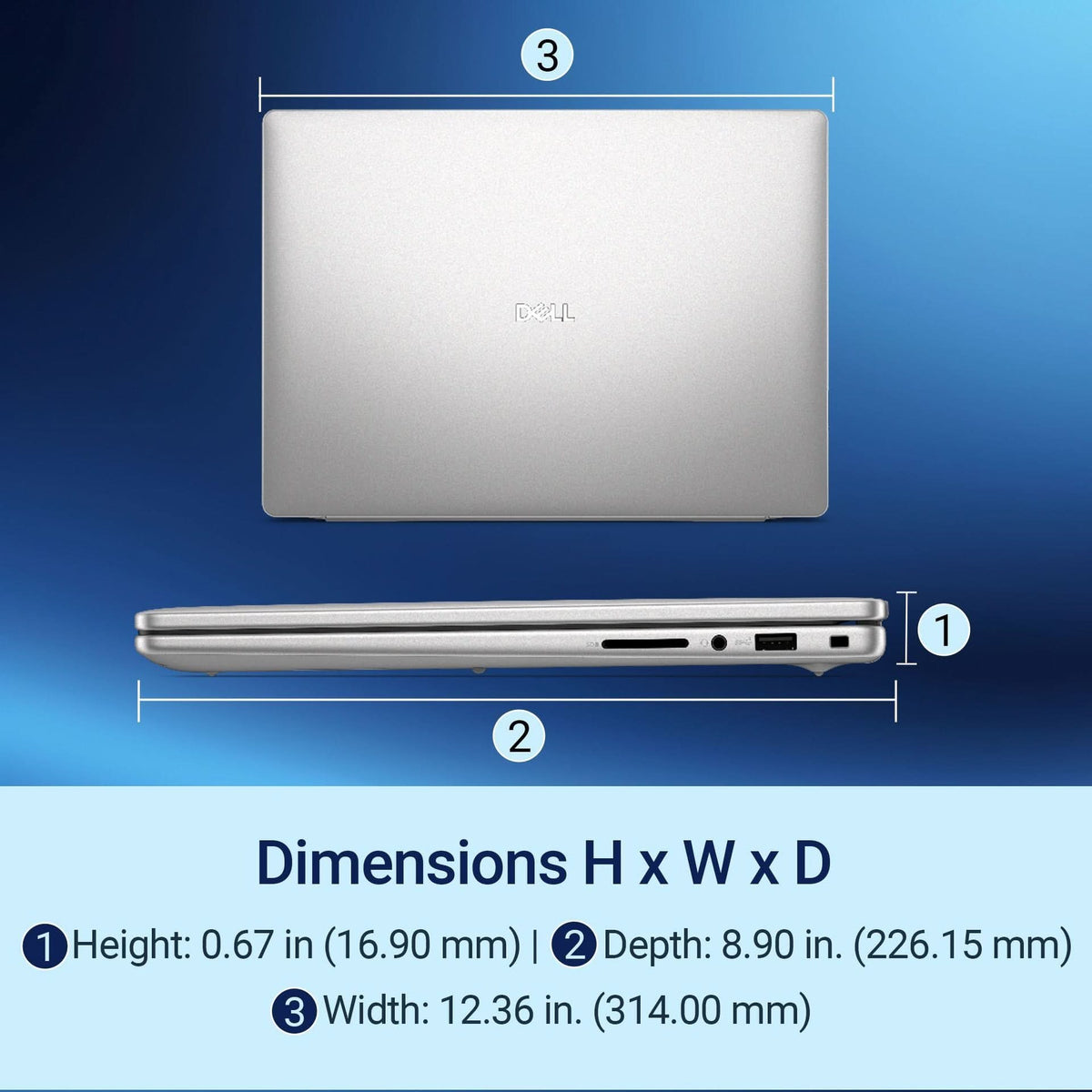 DELL 14 AI PC D14260, Intel Core Ultra 5 225U, 16GB DDR5 RAM, 512GB SSD, 14 inch FHD+, Windows 11 Home, MS Office 2024, Thin and Light Laptop, Silver, 1 Year Warranty