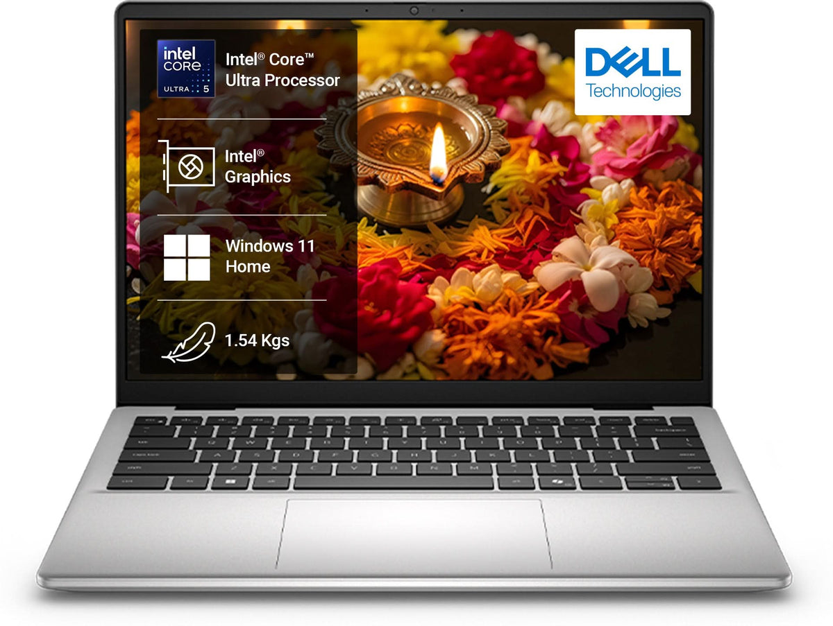 DELL 14 AI PC D14260, Intel Core Ultra 5 225U, 16GB DDR5 RAM, 512GB SSD, 14 inch FHD+, Windows 11 Home, MS Office 2024, Thin and Light Laptop, Silver, 1 Year Warranty