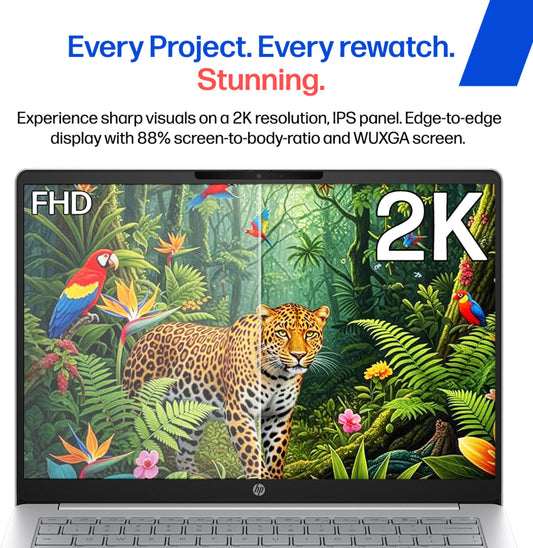 HP OmniBook 3 14-HZ0024QU 14 Inch WUXGA Laptop, Snapdragon X X1, 16GB RAM, 512GB SSD, Windows 11 Home, Microsoft Office 2024, Silver