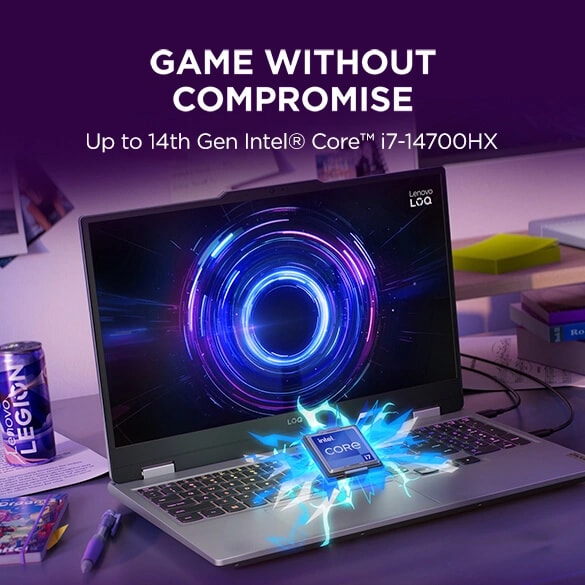 LENOVO LOQ, INTEL CORE I7 14TH GEN 14700HX, NVIDIA RTX 5060 8GB, 16GB RAM, 1TB SSD, 15.6"(39.6CM), 144HZ, WINDOWS 11, OFFICE 2024, GREY, 2.4KG, 83JE00U5IN