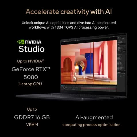 ASUS ProArt P16 OLED, Creator Laptop, AMD Ryzen AI 9 HX 370 (32GB/1TB/RTX 5080/40.64 cms (16) 4K Touch/Windows 11 Home/Office Home 2024 + M365 Basic (1 Year Validity)*) H7606WW-SE066WS