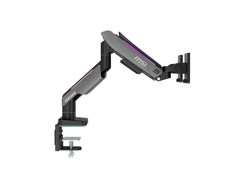 MSI MPG MT201DRG Dual Monitor Arm, Gas Spring, 17–35 Inch, Up to 20kg per Screen, VESA 75x75/100x100, RGB, Black
