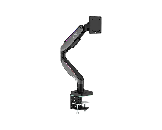 MSI MPG MT201RG Dual Monitor Arm, Gas Spring, 49 Inch, Up to 20kg, VESA 75x75/100x100, RGB, Black