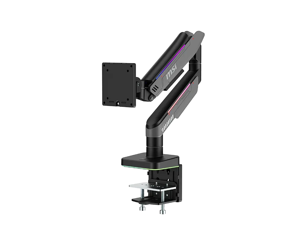 MSI MPG MT201RG Dual Monitor Arm, Gas Spring, 17–49 Inch, Up to 20kg, VESA 75x75/100x100, RGB, Black