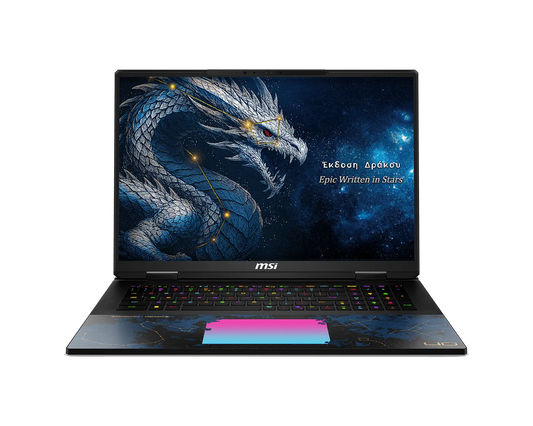 MSI TITAN 18 HX DRAGON EDITION AI A2WJ-1224IN [ULTRA9-290HX/96GB RAM/4TB SSD/WIN11 HOME/18.0" MINI LED 4K 240Hz/24GB-RTX5090 GRAPHICS/2 YEAR(S)/BLACK]
