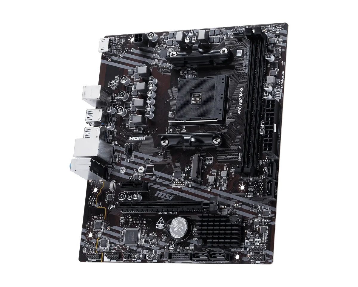 MSI PRO A520M-S AMD Micro-ATX, AM4 Socket, DDR4 Motherboard