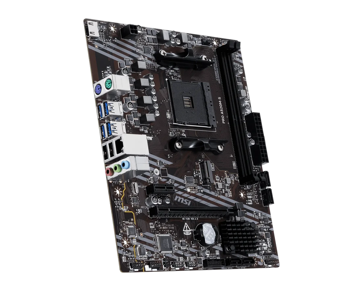 MSI PRO A520M-S AMD Micro-ATX, AM4 Socket, DDR4 Motherboard