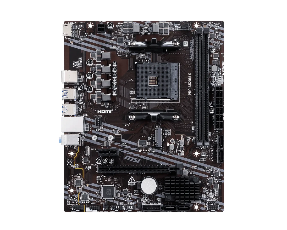 MSI PRO A520M-S AMD Micro-ATX, AM4 Socket, DDR4 Motherboard