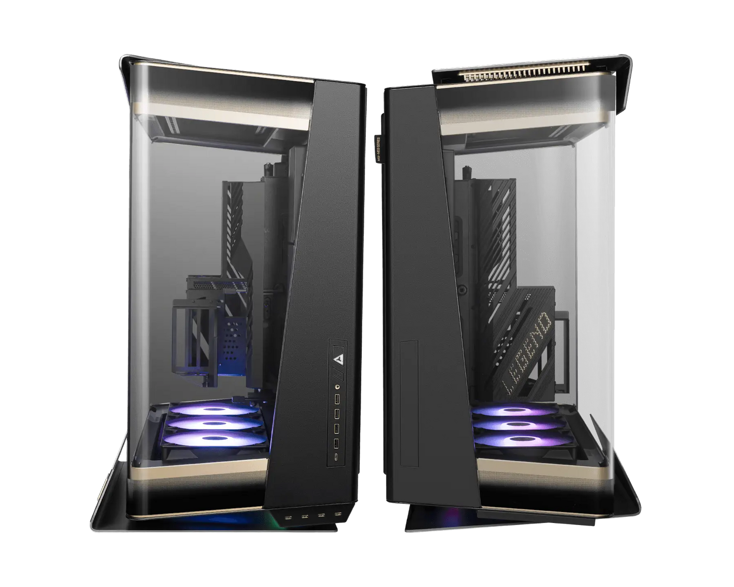 MSI MEG MAESTRO 900R Full Tower E-ATX PC Case, Triple-Sided Tempered Glass, PCIe 5.0 Riser Cable, 3 x 160mm ARGB Fans, Black
