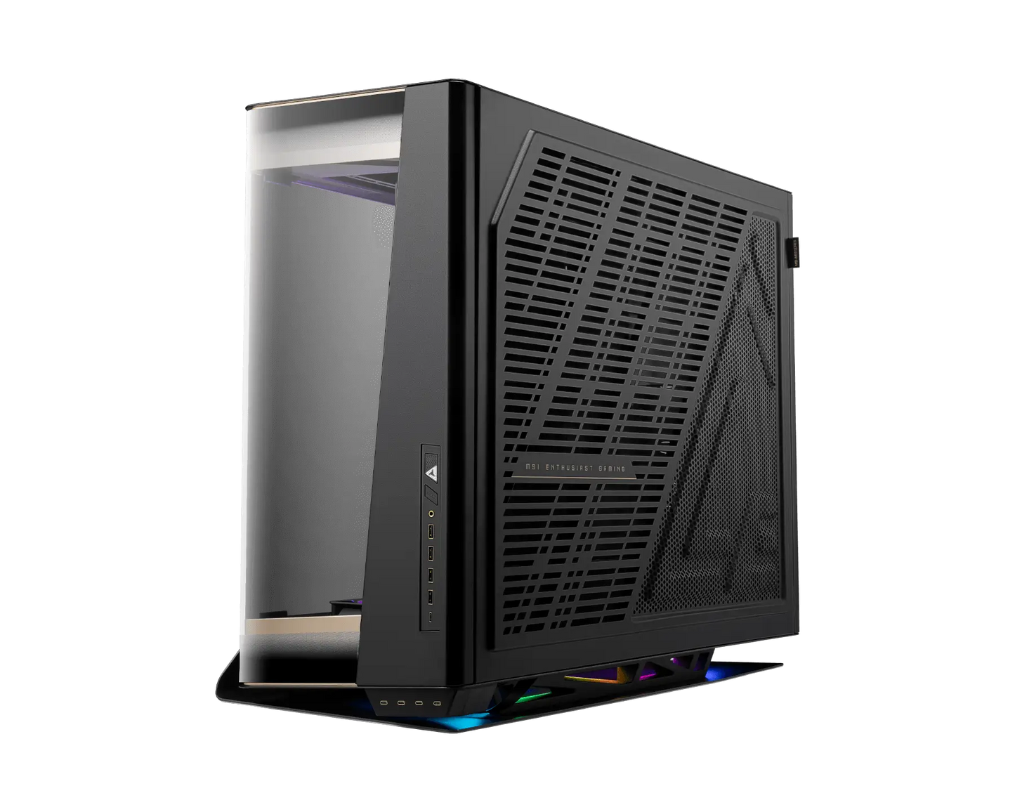 MSI MEG MAESTRO 900R Full Tower E-ATX PC Case, Triple-Sided Tempered Glass, PCIe 5.0 Riser Cable, 3 x 160mm ARGB Fans, Black