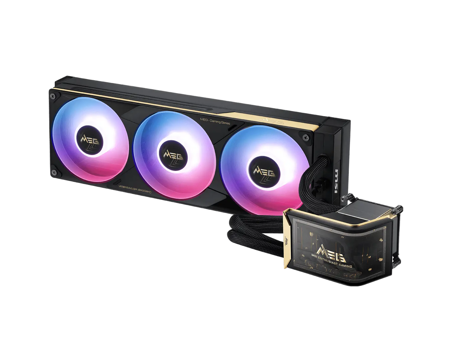 MSI MEG CORELIQUID E15 360 360mm AIO Liquid CPU Cooler, 6.67 Inch 2K AMOLED Display, ARGB, LGA 1700/1851, AM4/AM5, Gray