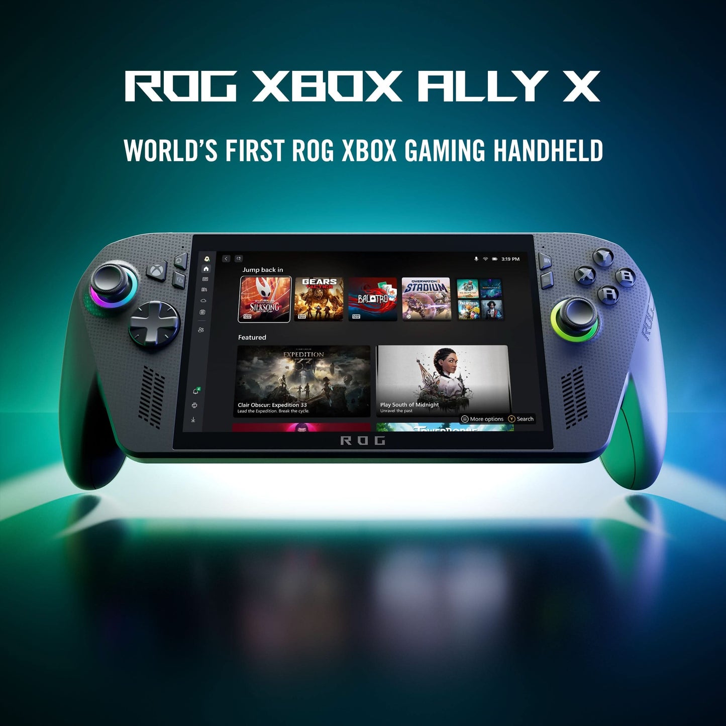 ASUS ROG Xbox Ally X, AMD Ryzen AI Z2 Extreme, 24GB LPDDR5X Dual Channel Memory, 1TB SSD, AMD Radeon Graphics, 7 Inch FHD, Win 11 Home, Black, RC73XA-NH016W