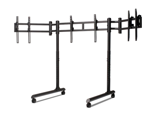 NLR Round Tube Freestanding Triple Monitor Stand