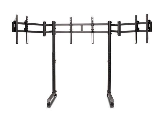 NLR Round Tube Freestanding Triple Monitor Stand