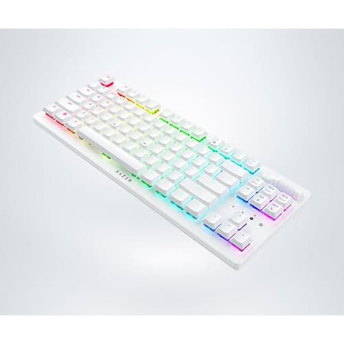RAZER DEATHSTALKER V2 PRO TENKEYLESS - WIRELESS LOW PROFILE OPTICAL GAMING KEYBOARD (LINEAR RED SWITCH) - WHITE EDITION