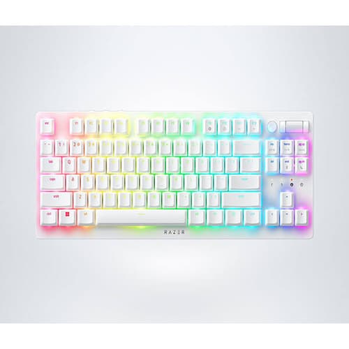 RAZER DEATHSTALKER V2 PRO TENKEYLESS - WIRELESS LOW PROFILE OPTICAL GAMING KEYBOARD (LINEAR RED SWITCH) - WHITE EDITION