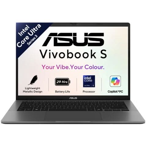 ASUS Vivobook S14, AI Powered Laptop, Intel Core Ultra 5 325 Series 3, 16GB, 512GB, Intel Graphics, 35.56 cm, 14 Inch OLED FHD Plus, Windows 11 Home, Office Home 2024 and M365 Basic, 1 Year Validity, S3407AA-SF058WS