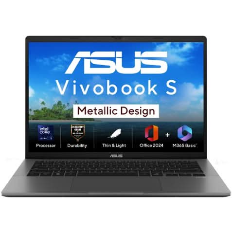ASUS Vivobook S14 S3407CA-LY057WS, Ultra 5 225H, 16GB, 512GB SSD, Intel Graphics, 14 inch WUXGA, Windows 11 Home, Office Home 2024, M365 Basic,1 Year, Silver